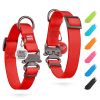 Waterproof Dog Collar Adjustable for Large Dogs Small and Medium Dogs Heavy Duty Collar with Durable Metal Clasp Red Color 10-16 inch Neck x 4/5 inch