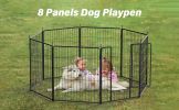 Dog Playpen Indoor Outdoor, 32" Height 8 Panels Fence with Anti-Rust Coating, Metal Heavy Portable Foldable Dog Pen for Large, Medium Small Dogs RV Ya