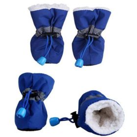 Dog Boots 4 PCS Set (Color: Blue, size: small)