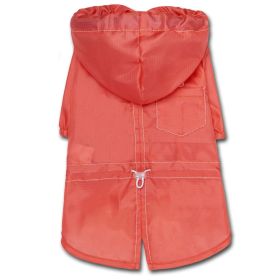 Touchdog Split-Vent Designer Waterproof Dog Raincoat (Color: Red, size: medium)